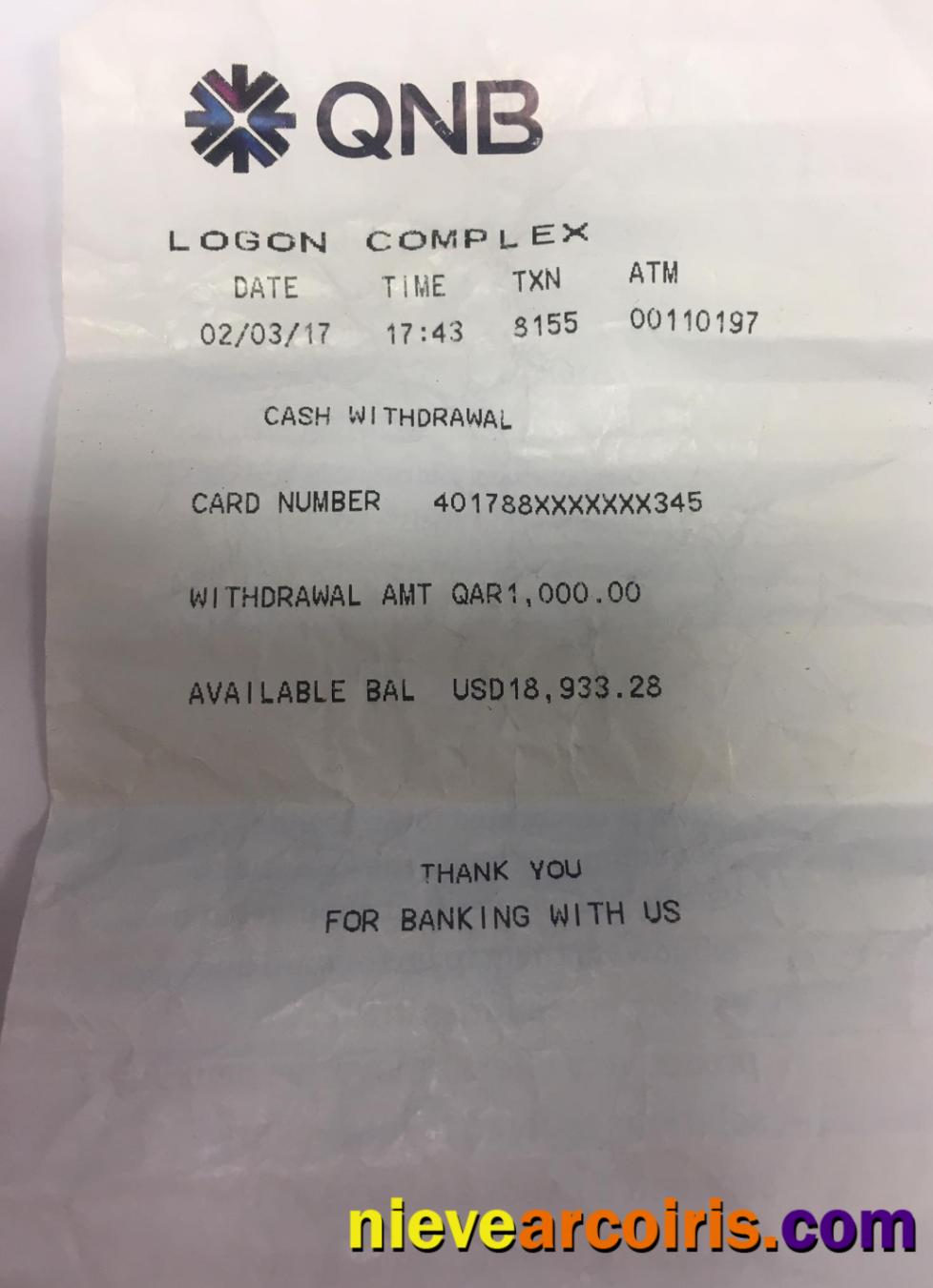 QNB bank payment check